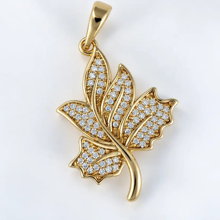 Crystal Maple Leaf Pendant