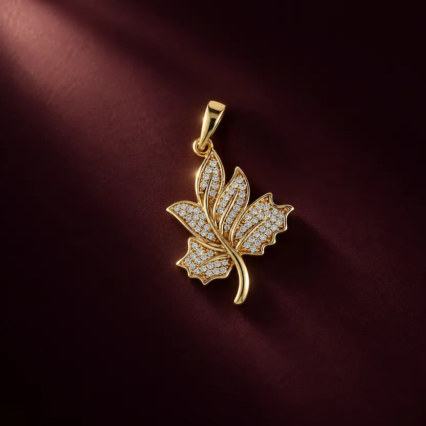 Crystal Maple Leaf Pendant