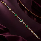 Emerald Heart Swarovski crystals Bezel Bracelet