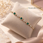 Emerald Heart Swarovski crystals Bezel Bracelet