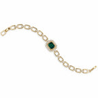 Emerald Rectangle Swarovski Crystal Link Bracelet