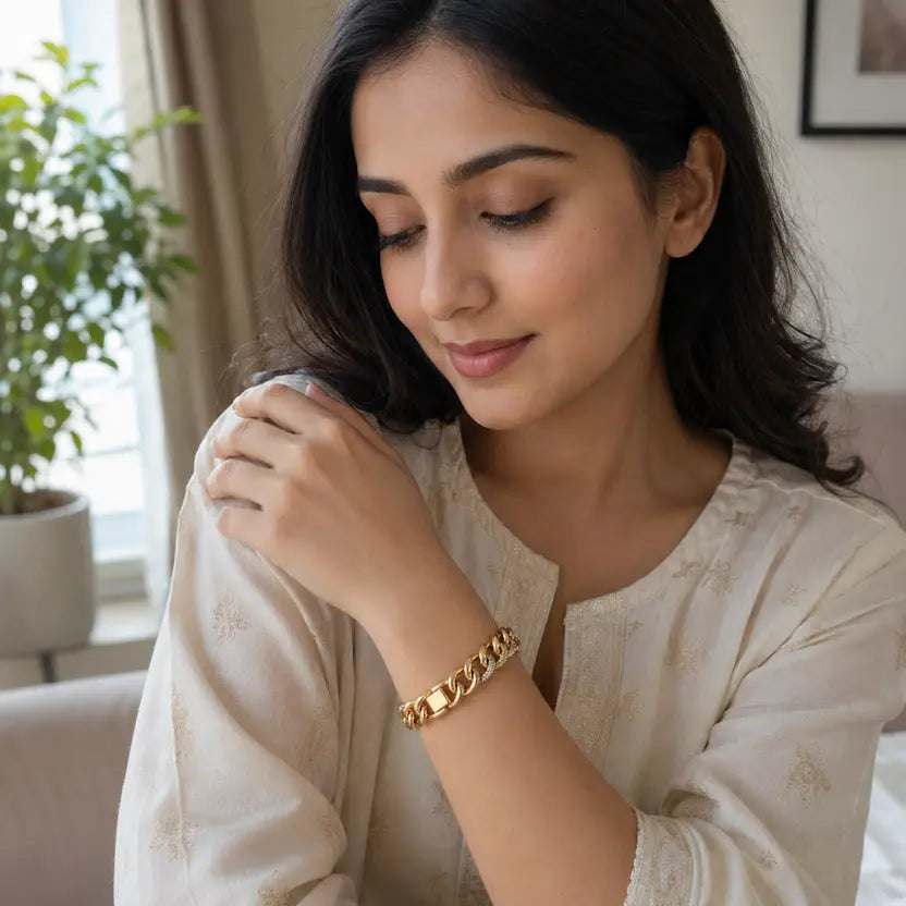 Cuban Link Rose-Gold Tone Statement Bracelet