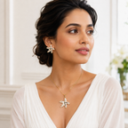 White Starfish Necklace Earrings Set
