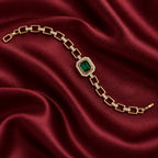 Emerald Rectangle Swarovski Crystal Link Bracelet