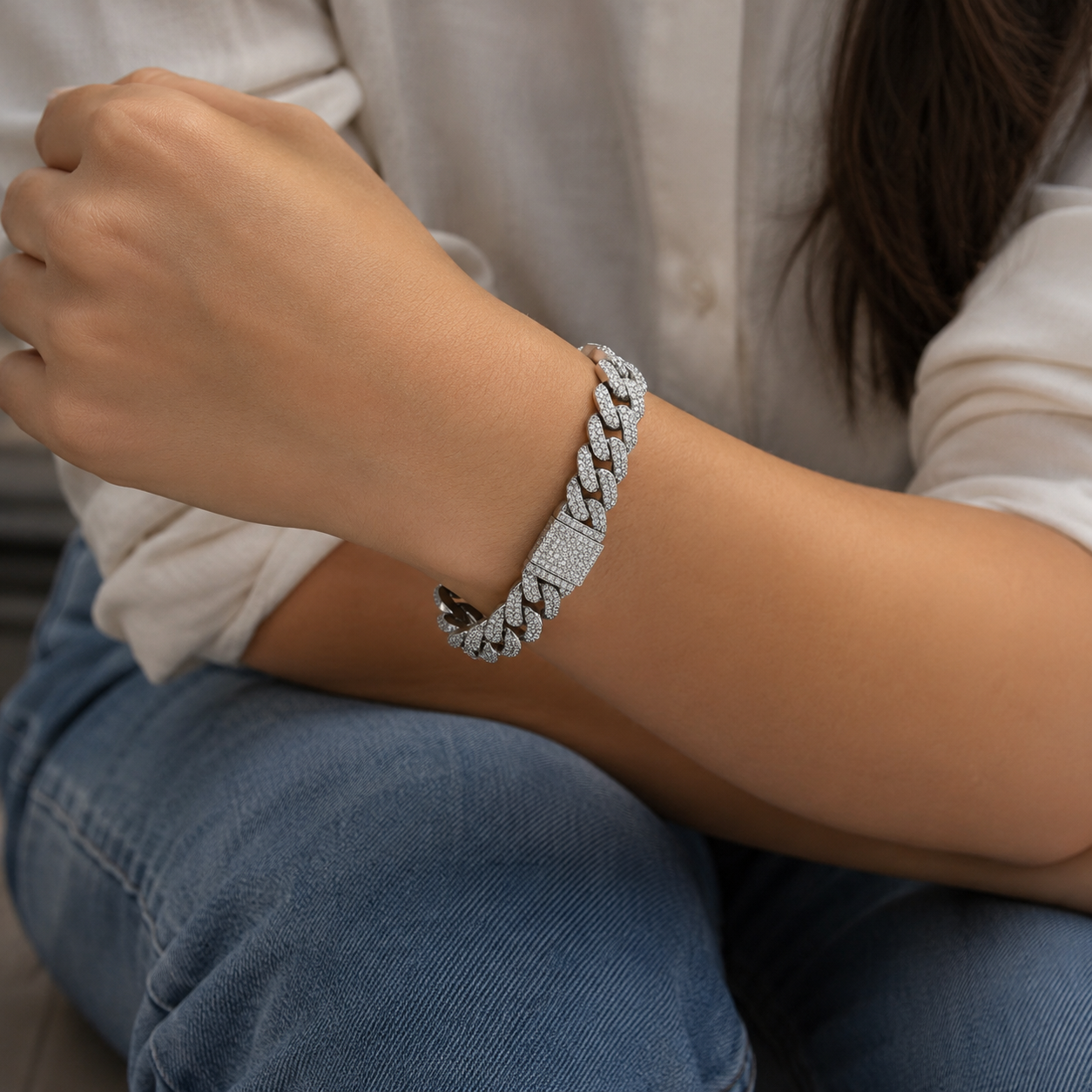 Iced Cuban Silver Bracelet