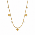 Aurielle Square Charms with Stone Necklace