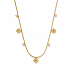 Aurielle Square Charms with Stone Necklace