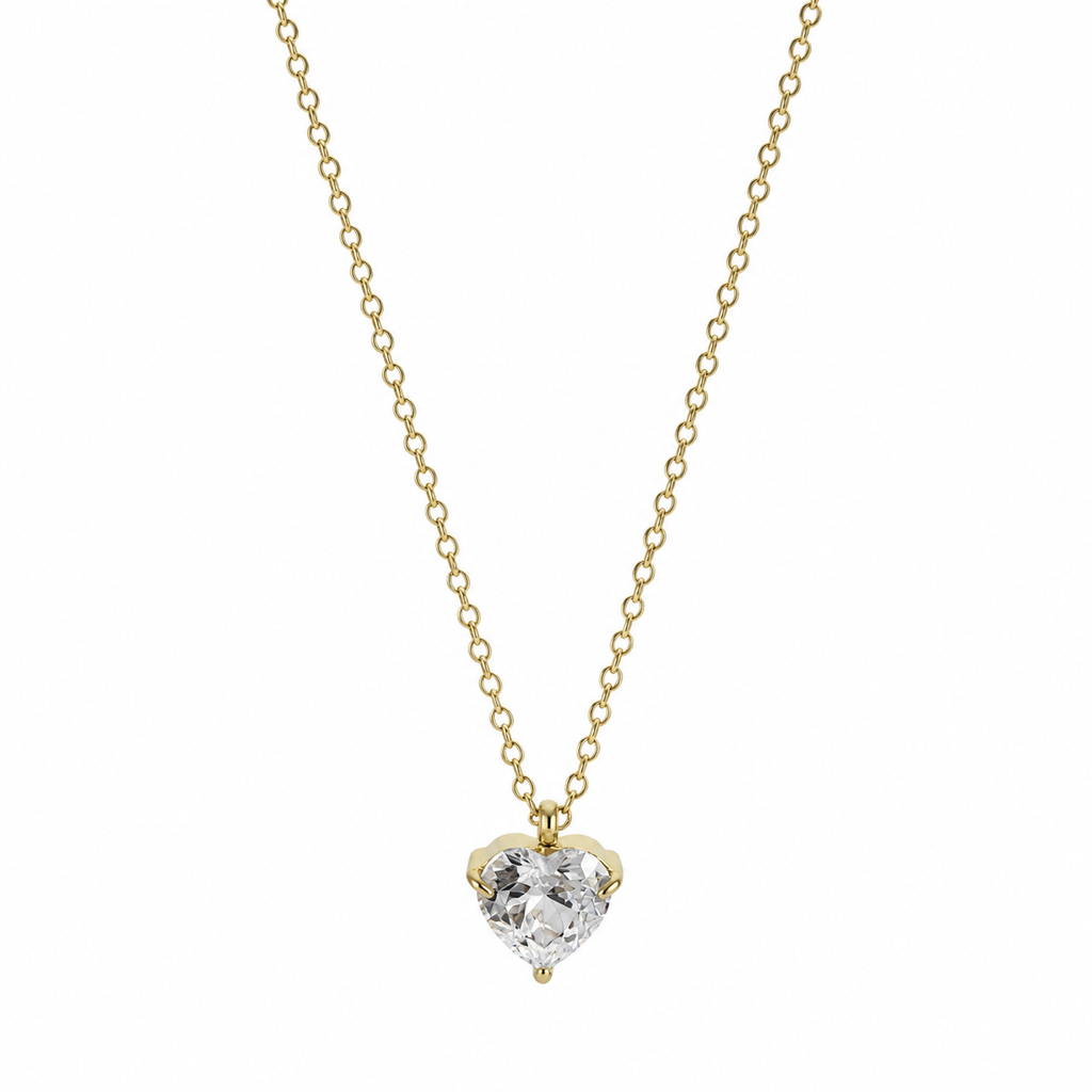 Sparkling Heart Solitaire necklace