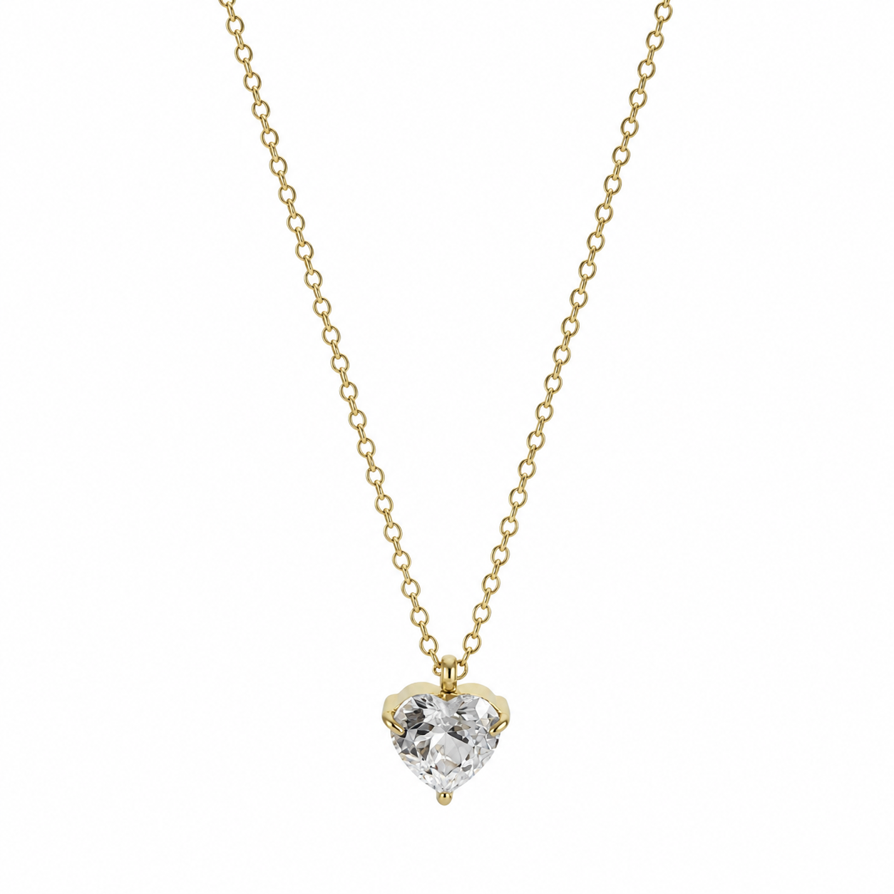 Sparkling Heart Solitaire necklace