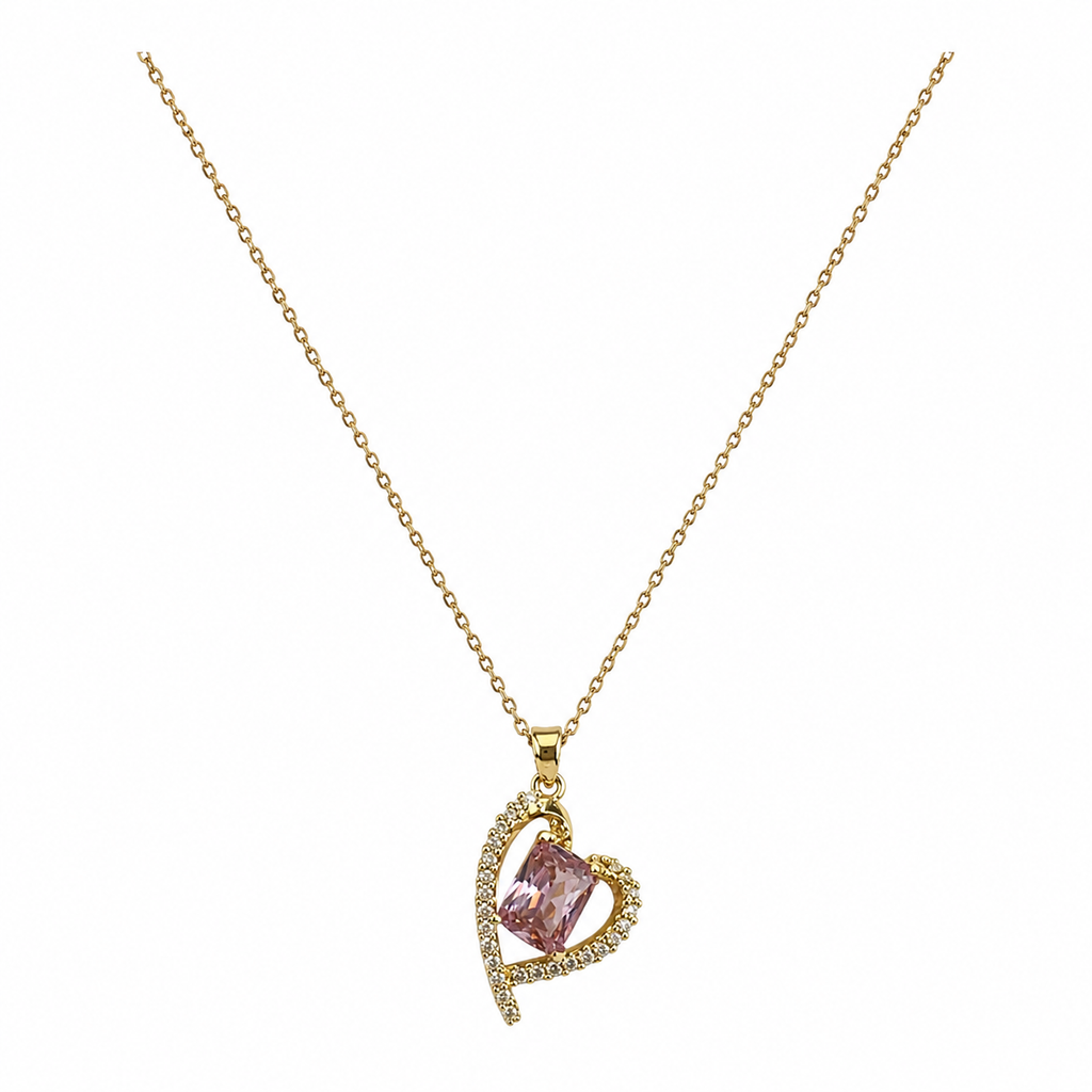 Heart Captured Rose Sapphire Necklace