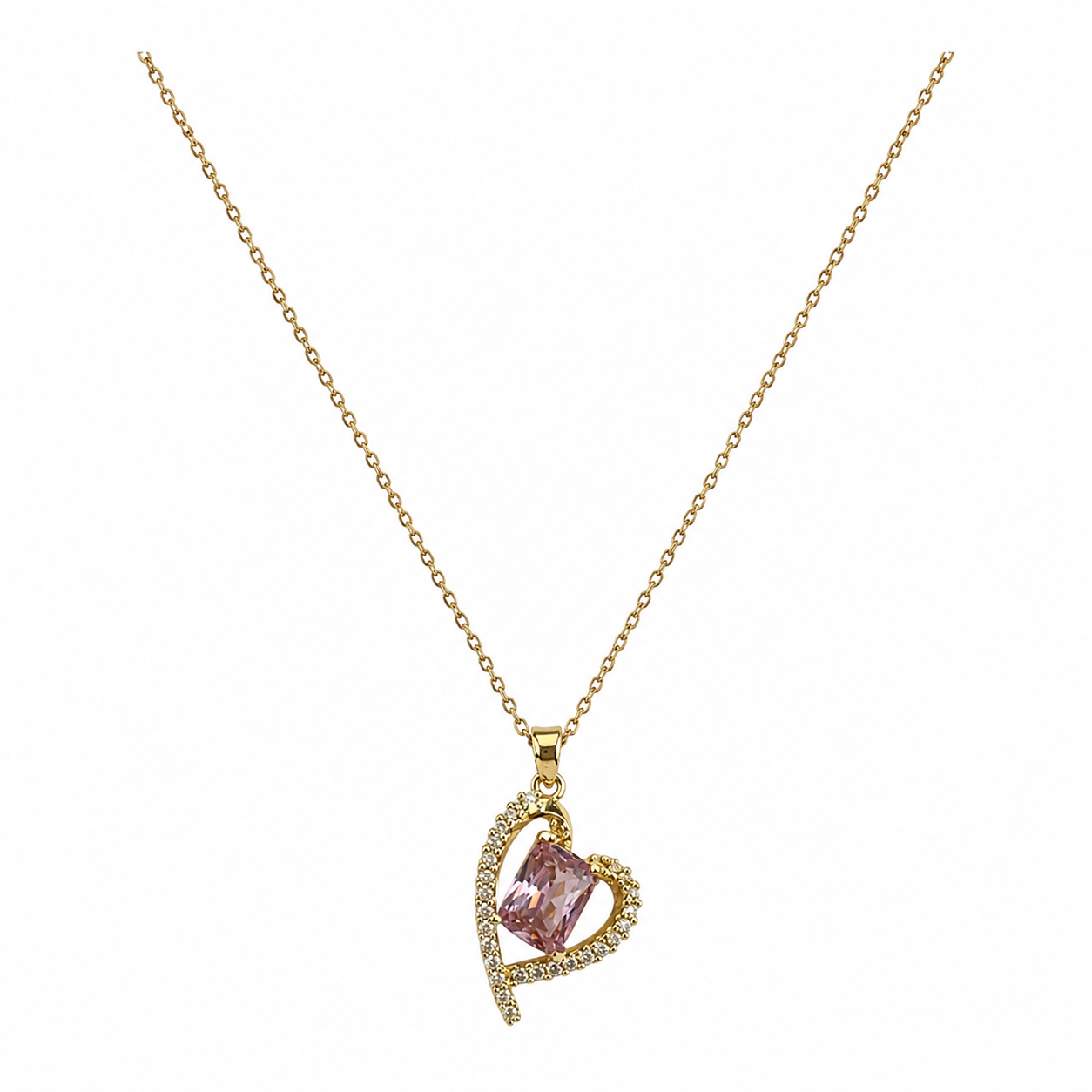 Heart Captured Rose Sapphire Necklace