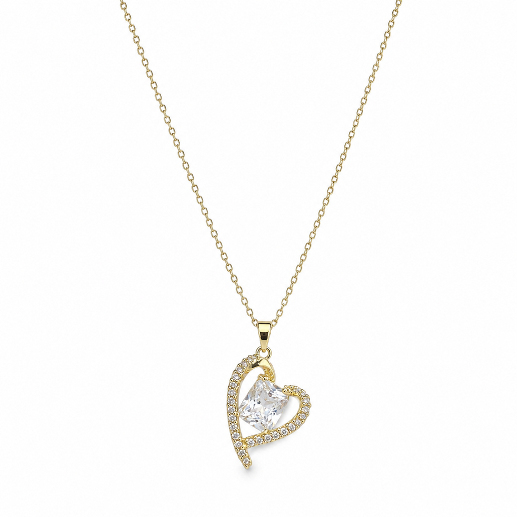 Heart Captured White Sapphire Necklace
