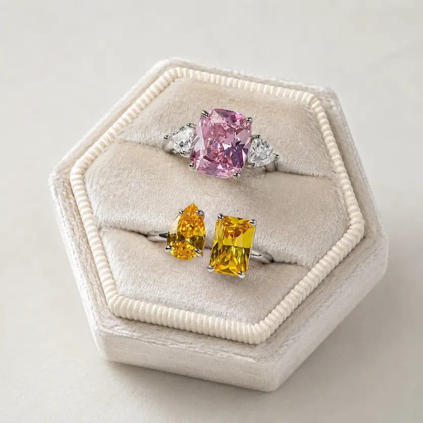 Blush & Sunshine Ring Duo - Size Adjustable