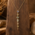 Multicolour Geometric Heart Y-Drop Gold-Tone Necklace