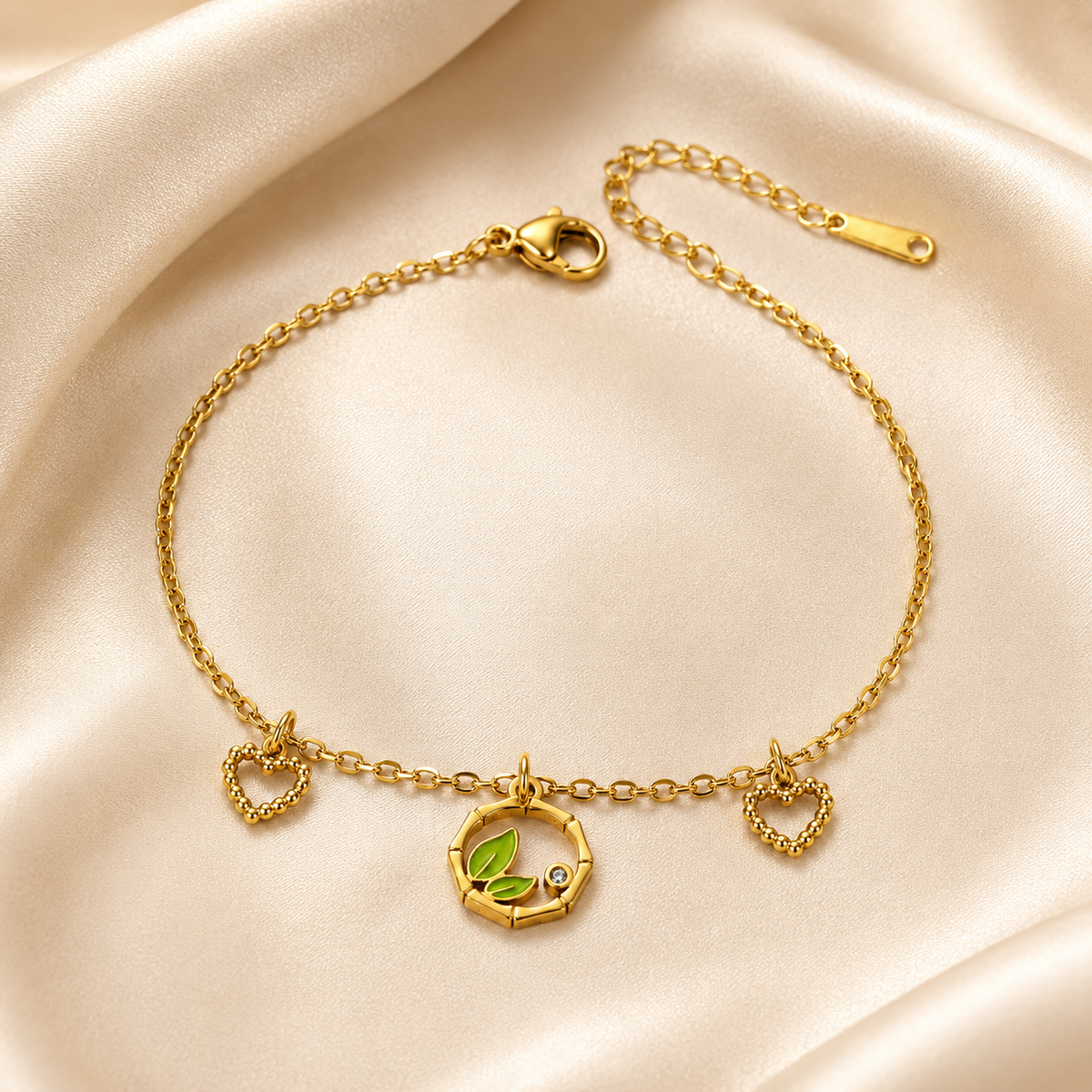 Green Leaf Garden Chain Bracelet