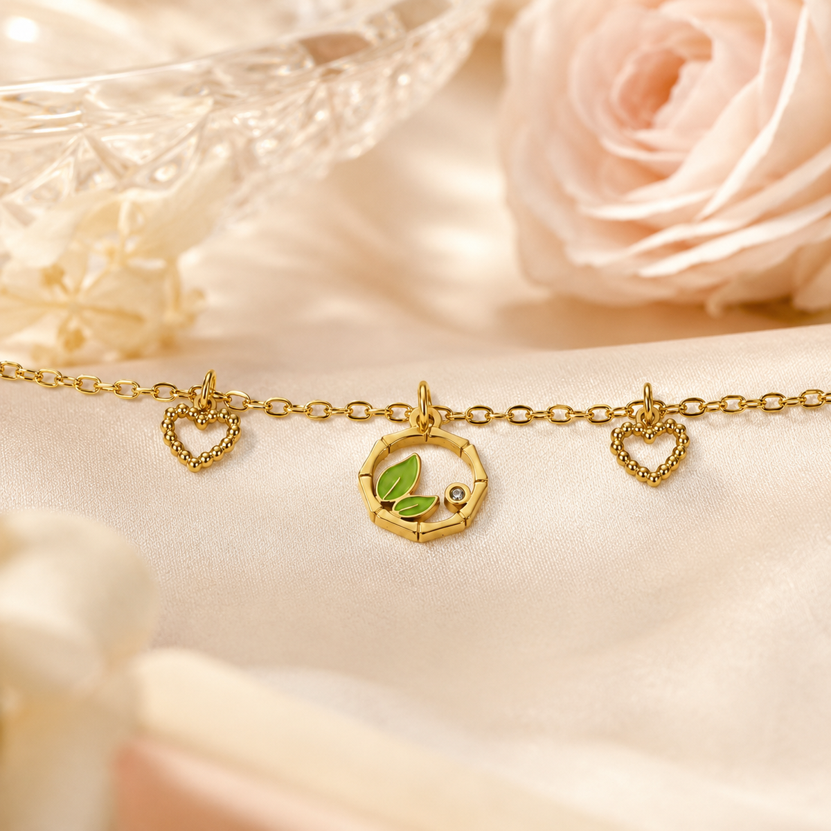Green Leaf Garden Chain Bracelet