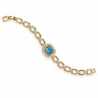 Aqua Swarovski Crystal Link Bracelet