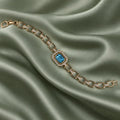 Aqua Blue Crystal Link Bracelet