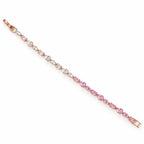 Blush Pink & White Mixed-Cut Tennis Bracelet