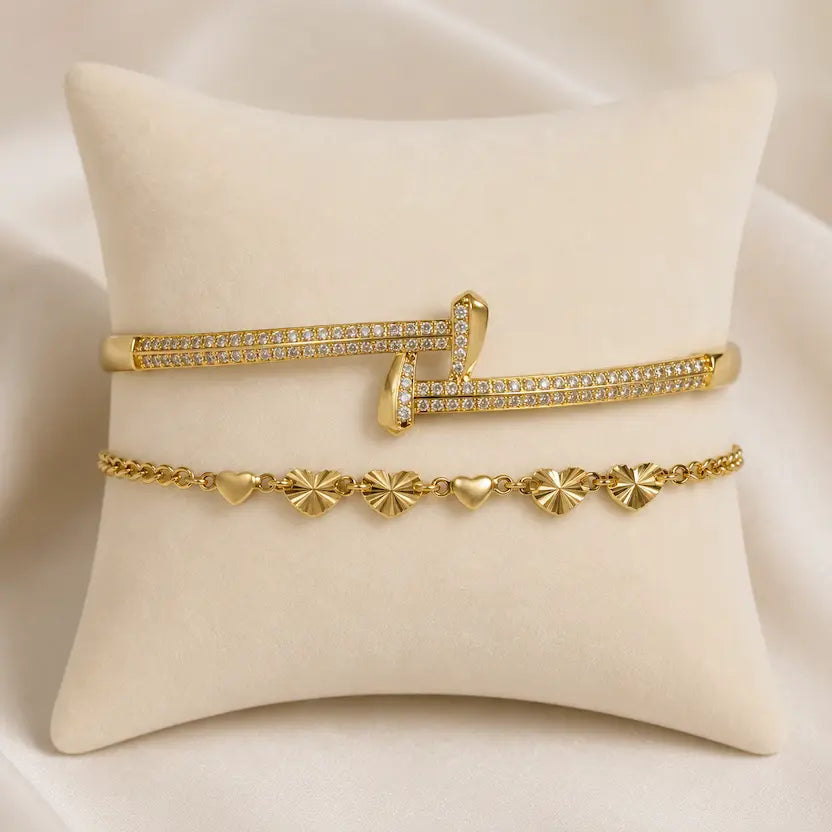 Golden Chemistry Bracelet Duo