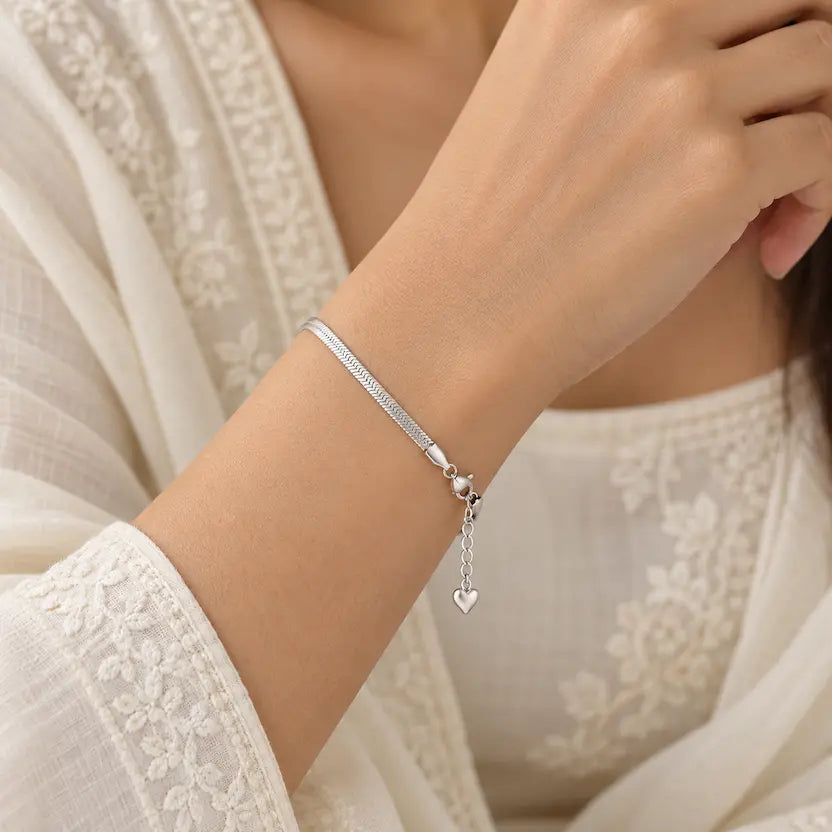 Snake Chain Silver Plated Bracelet