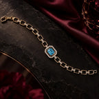 Aqua Swarovski Crystal Link Bracelet