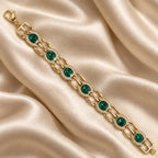 Emerald Swarovski Crystals Halo Link Bracelet