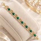 Emerald Swarovski Crystals Halo Link Bracelet