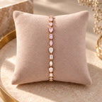 Blush Pink & White Mixed-Cut Tennis Bracelet