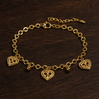 Bold Heart Drop Chain Bracelet