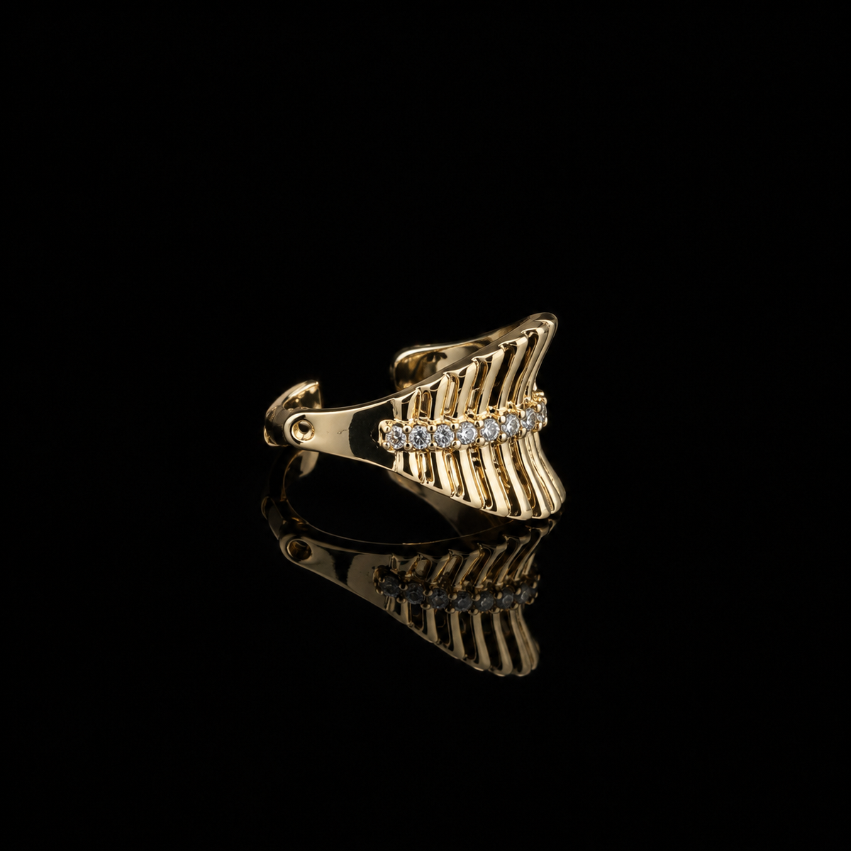 Crystal Wing Gold-Tone Minimal Ear Cuff