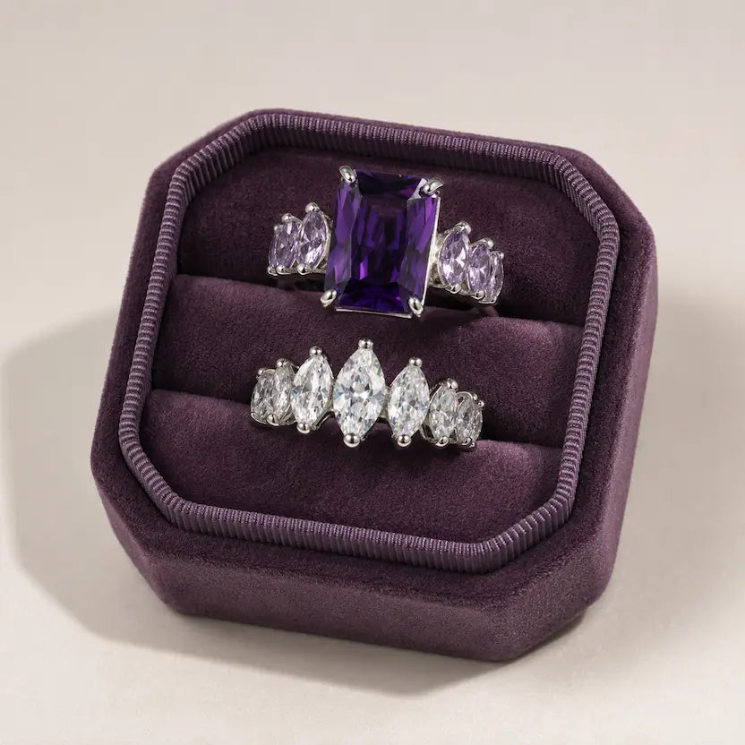 Purple Romance Ring Duo - Size Adjustable