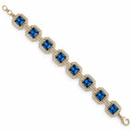 Ocean Blue Swarovski Crystals Halo Bracelet