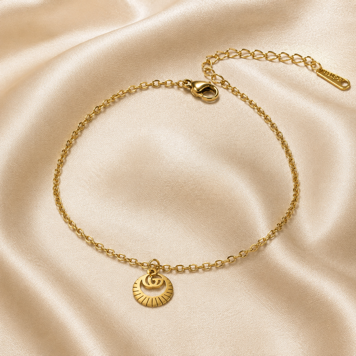 Petite Circle Drop Chain Bracelet