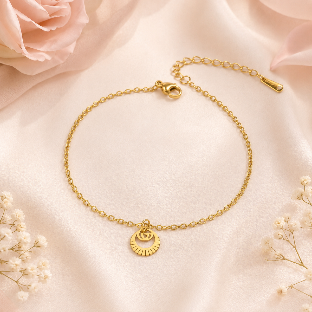 Petite Circle Drop Chain Bracelet