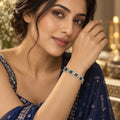 Navy Blue Crystals Halo Bracelet
