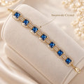 Ocean Blue Swarovski Crystals Halo Bracelet