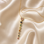 Multicolour Heart Y-Drop Gold-Tone Necklace