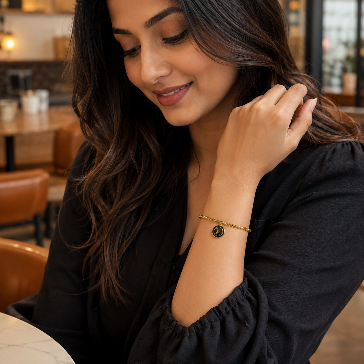 Monogram Ball Bead Chain Bracelet