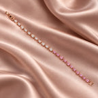 Blush Pink & White Mixed-Cut Tennis Bracelet