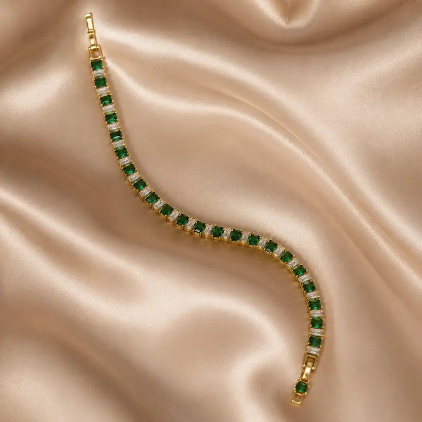 Emerald Tennis Adjustable Bracelet
