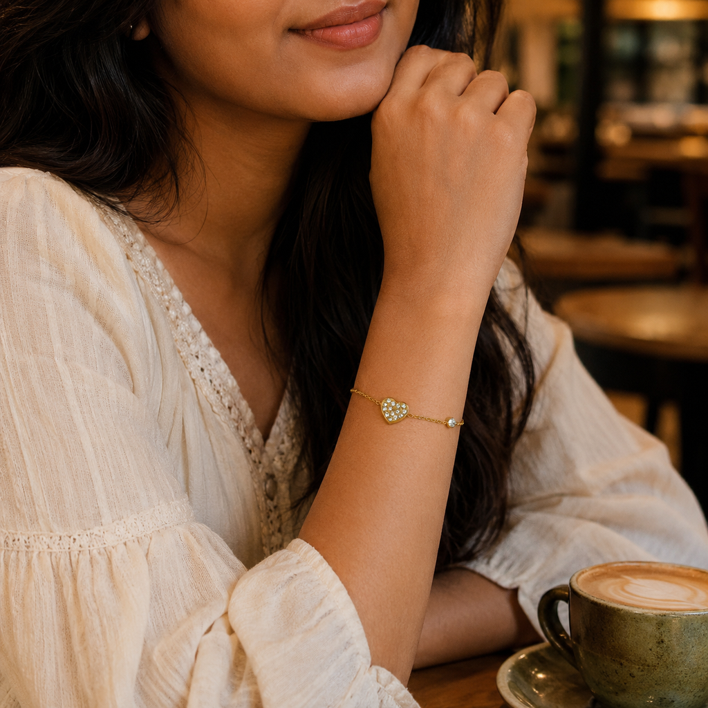 Brillant Heart Chain Bracelet