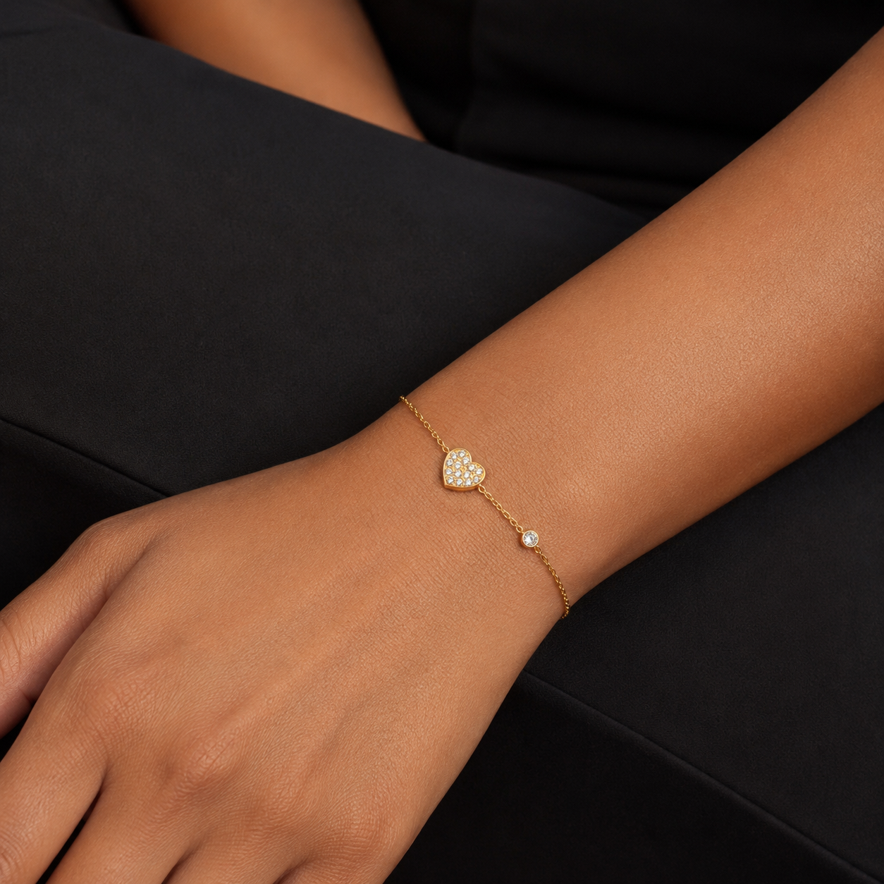 Brillant Heart Chain Bracelet