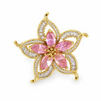 Blush Petal Crystal Flower Brooch