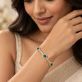 Triple Emerald Oval Crystal Bracelet