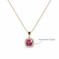 Blush Pink Swarovski Crystal Halo Necklace