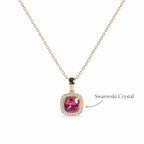 Blush Pink Swarovski Crystal Halo Necklace
