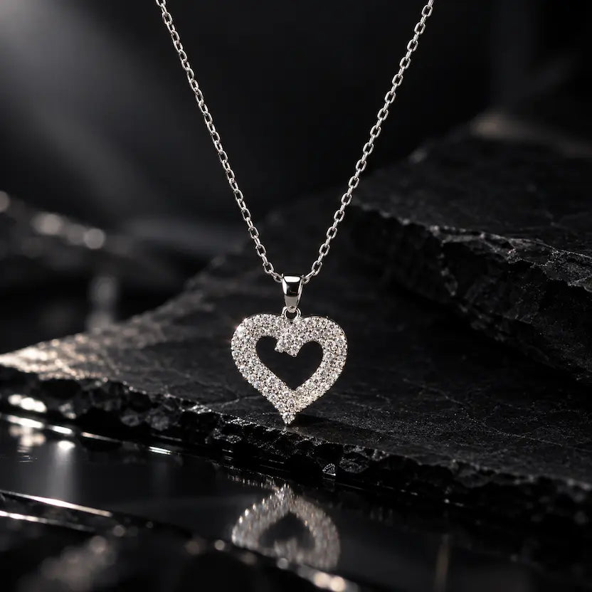 Open Heart Pendant Necklace