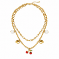 Cherry Charm Layered Necklace
