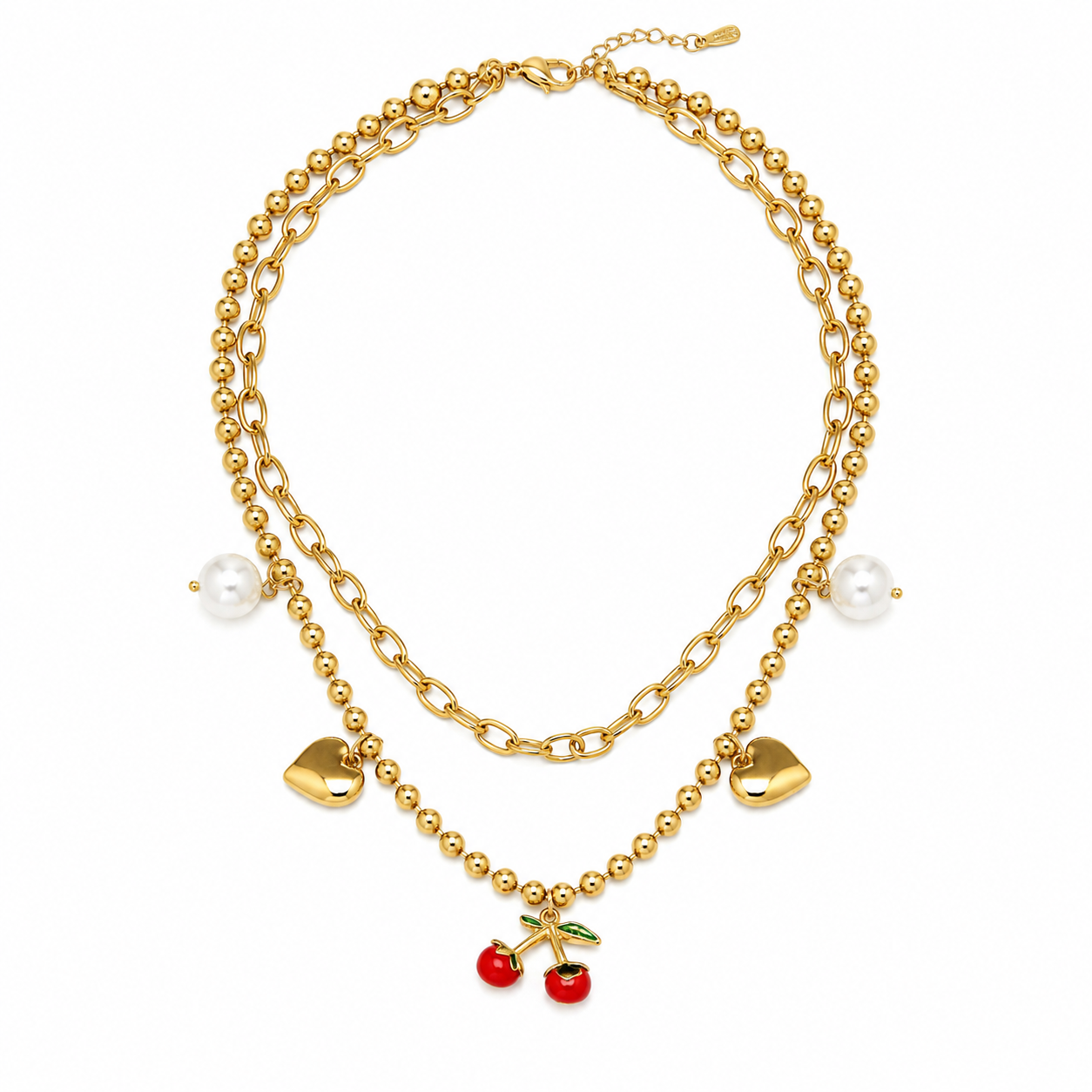 Cherry Charm Layered Necklace